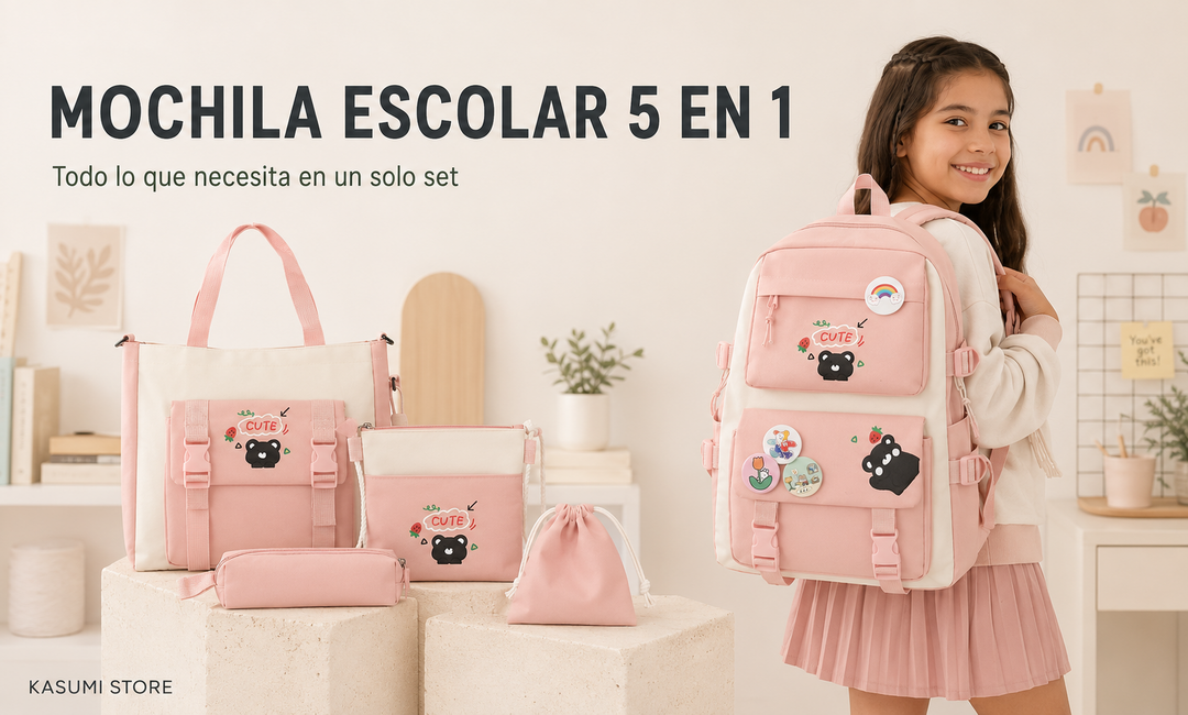 MOCHILA PARA NIÑA 5 EN 1