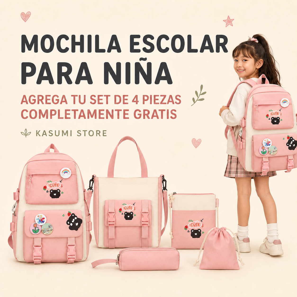 MOCHILA ESCOLAR PARA NIÑA