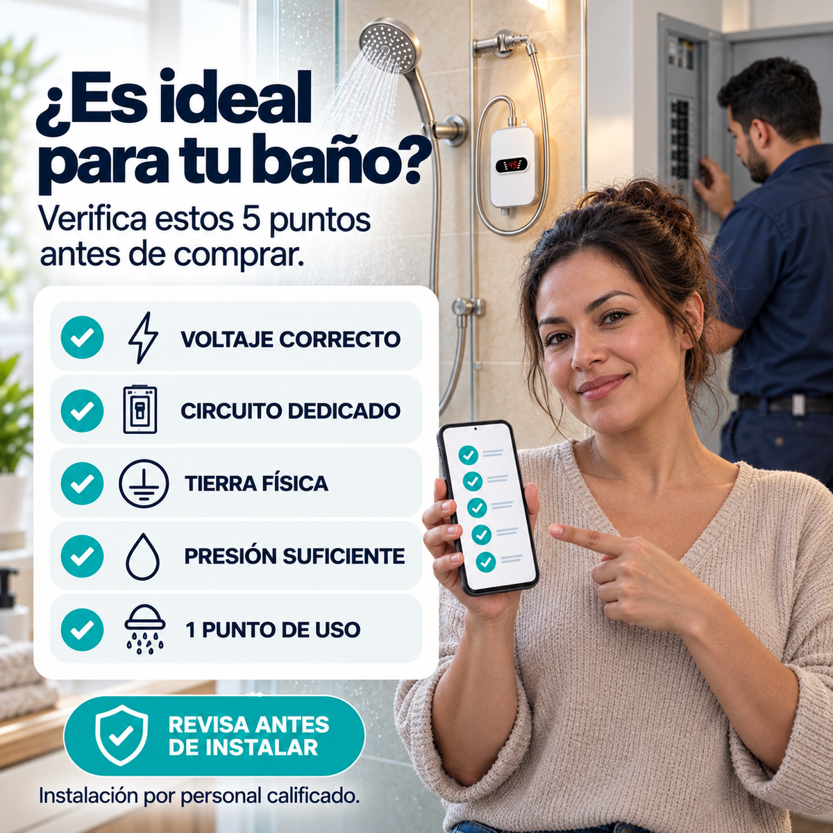 Calentador de Agua Eléctrico ThermoShower