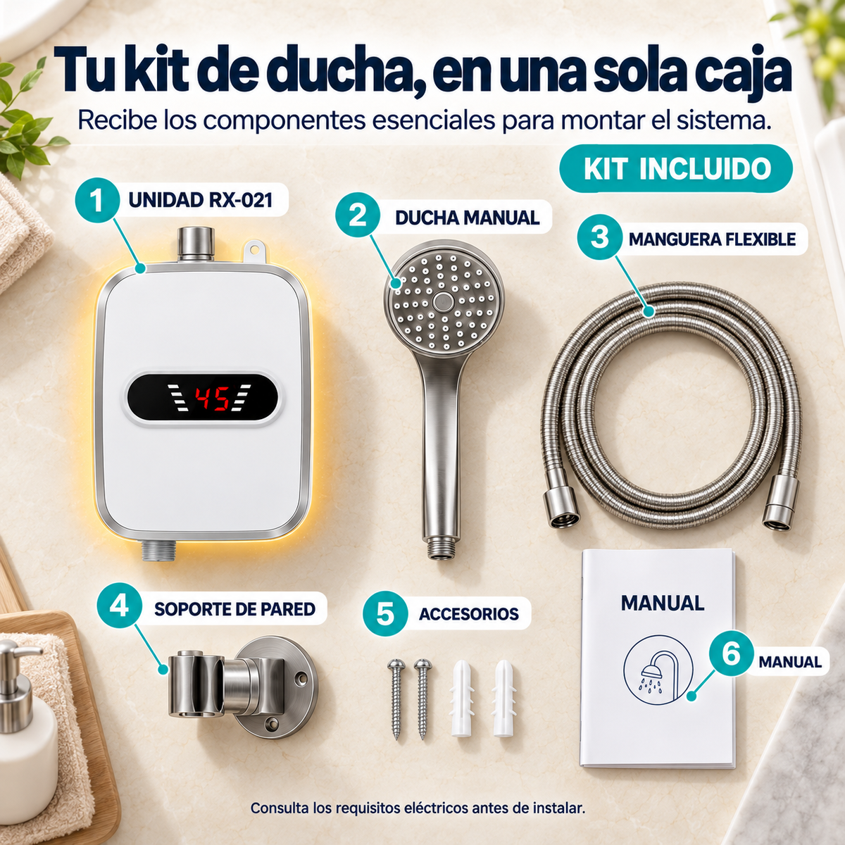 Calentador de Agua Eléctrico ThermoShower
